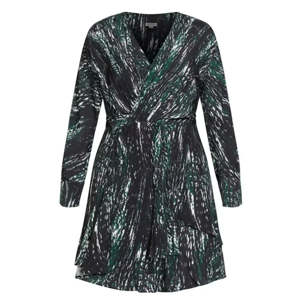 NWT City Chic Refinity Twist Tracks Long Sleeve Dress 22